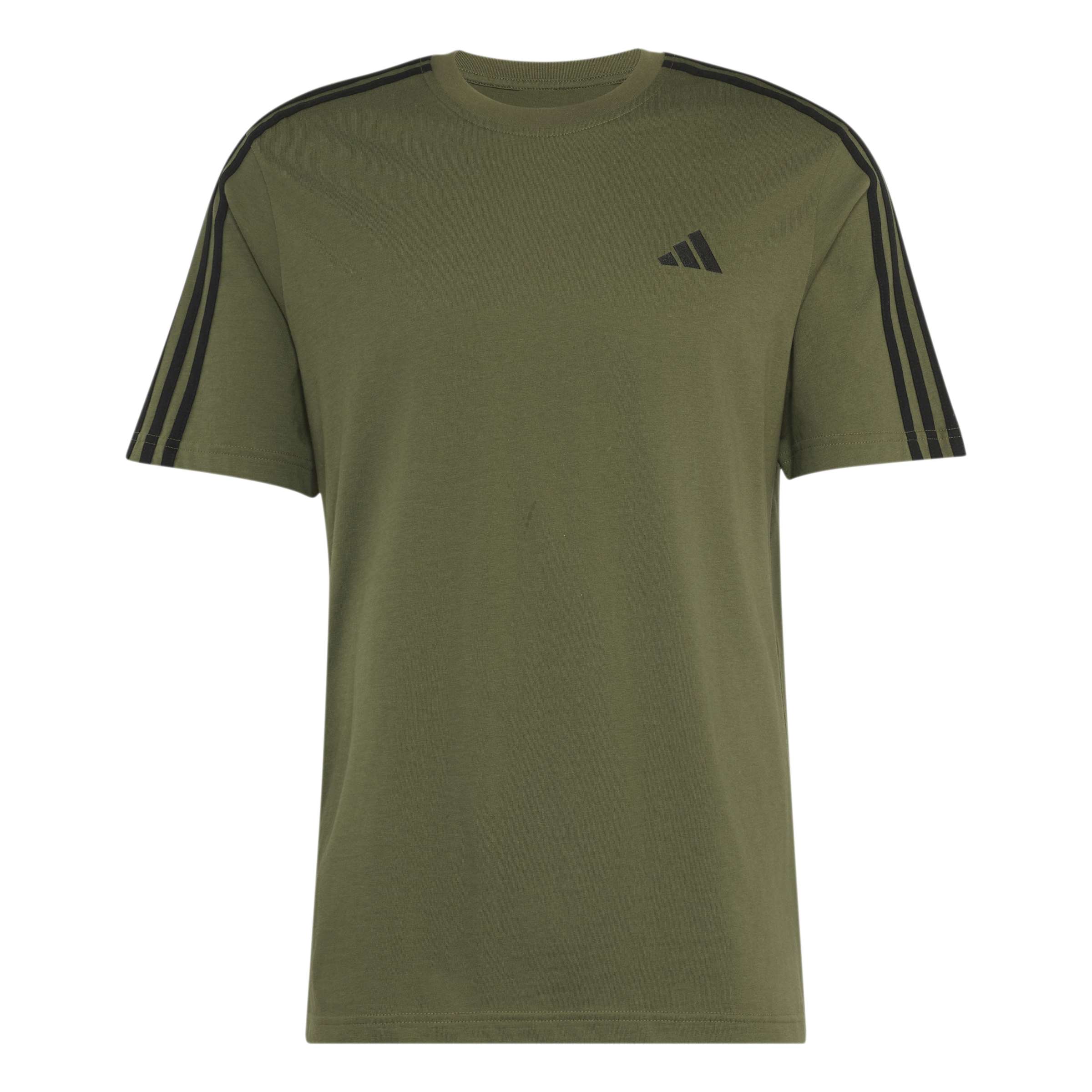 Adidas T-shirt Essentials 3-Stripes Single Jersey Left Chest Branded Verde