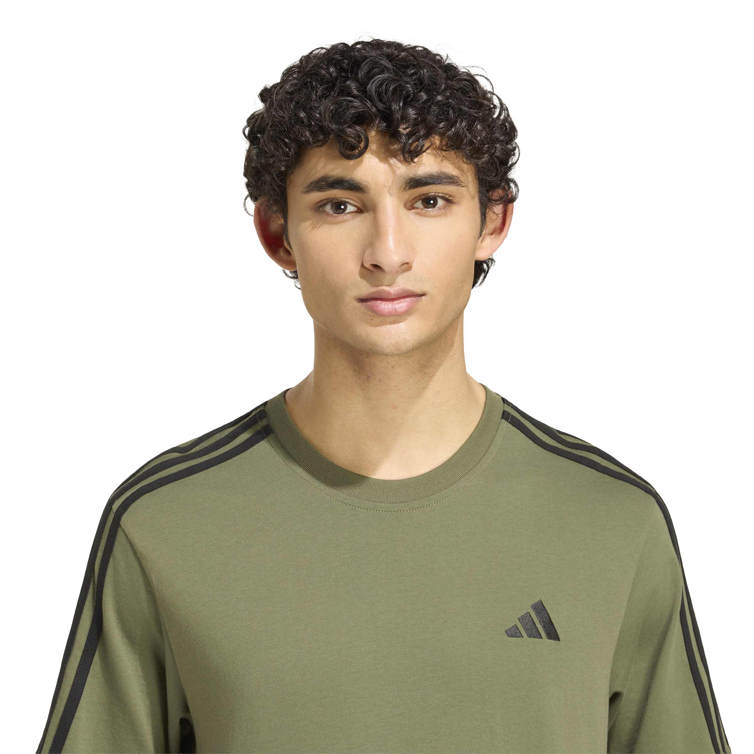 Adidas T-shirt Essentials 3-Stripes Single Jersey Left Chest Branded Verde