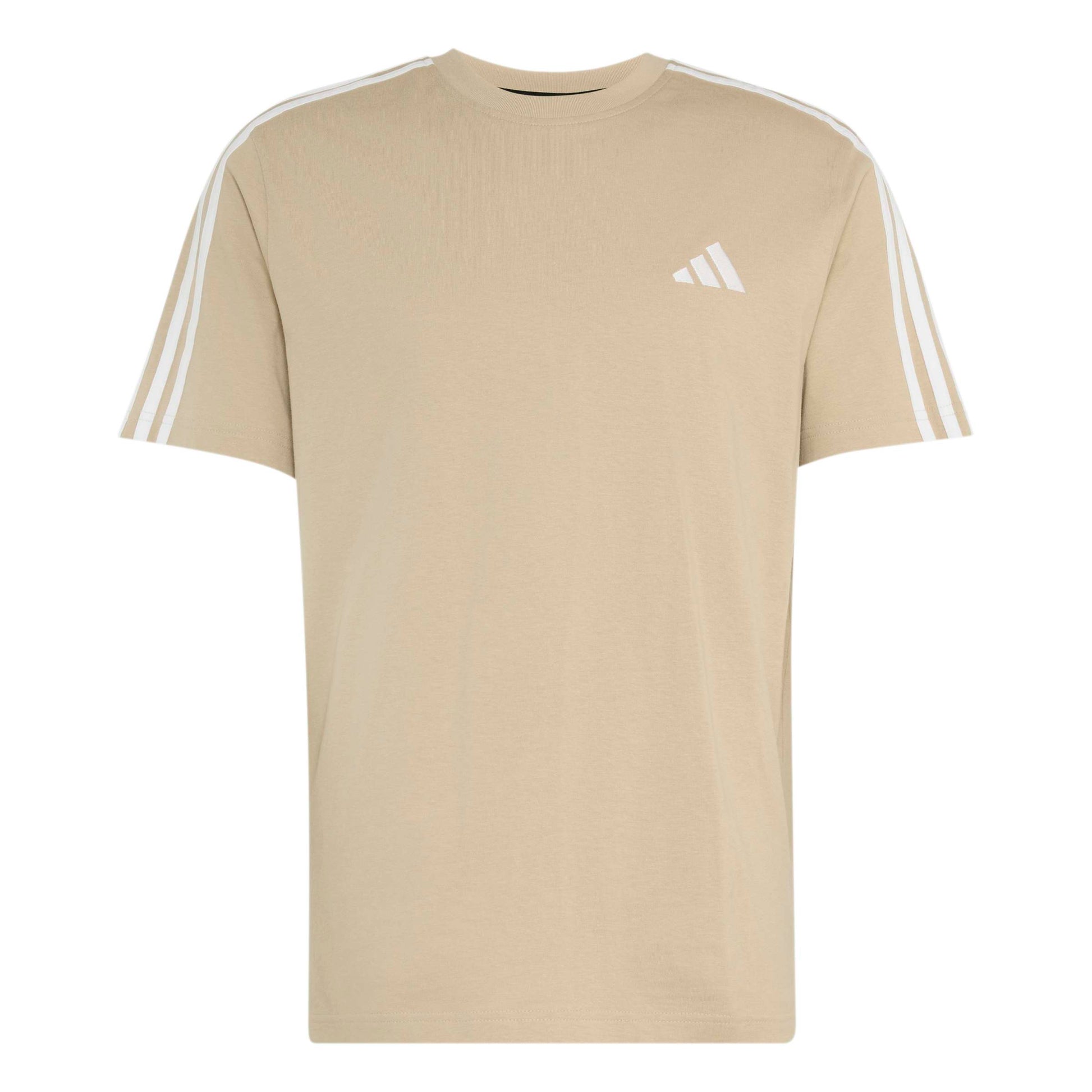 Adidas T-shirt Essentials 3-Stripes Single Jersey Left Chest Branded Beige