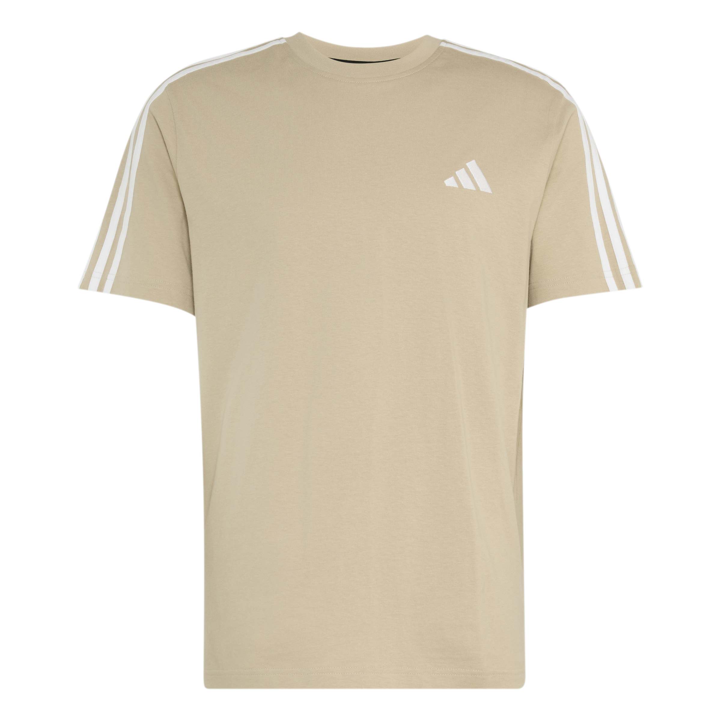 Adidas T-shirt Essentials 3-Stripes Single Jersey Left Chest Branded Beige