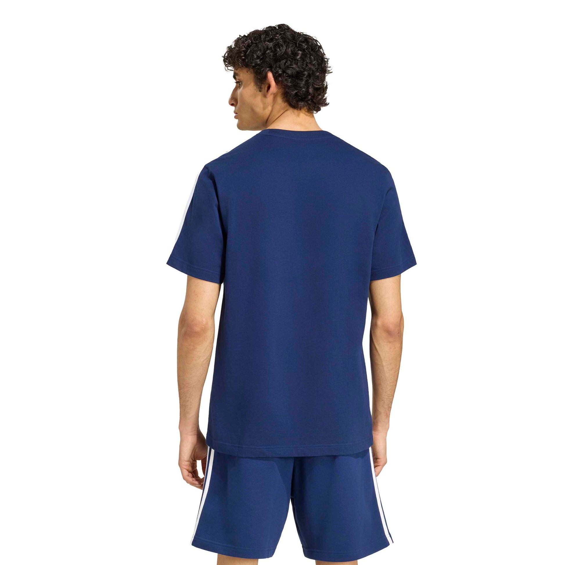 Adidas T-shirt Essentials 3-Stripes Single Jersey Left Chest Branded Blu