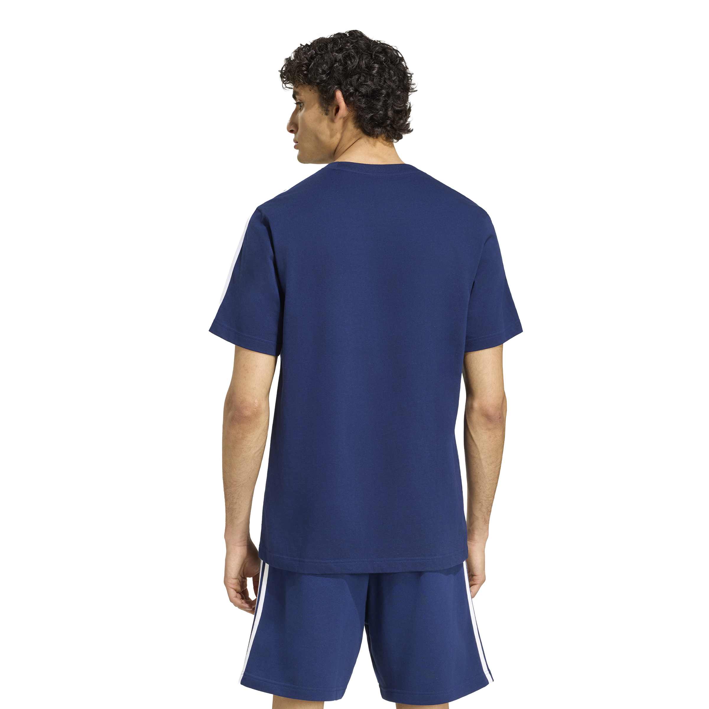 Adidas T-shirt Essentials 3-Stripes Single Jersey Left Chest Branded Blu