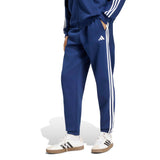 Pantaloni in Pile Essentials 3-Stripes Tapered - Blu
