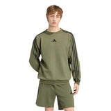 Felpa in Pile Essentials 3-Stripes - Verde