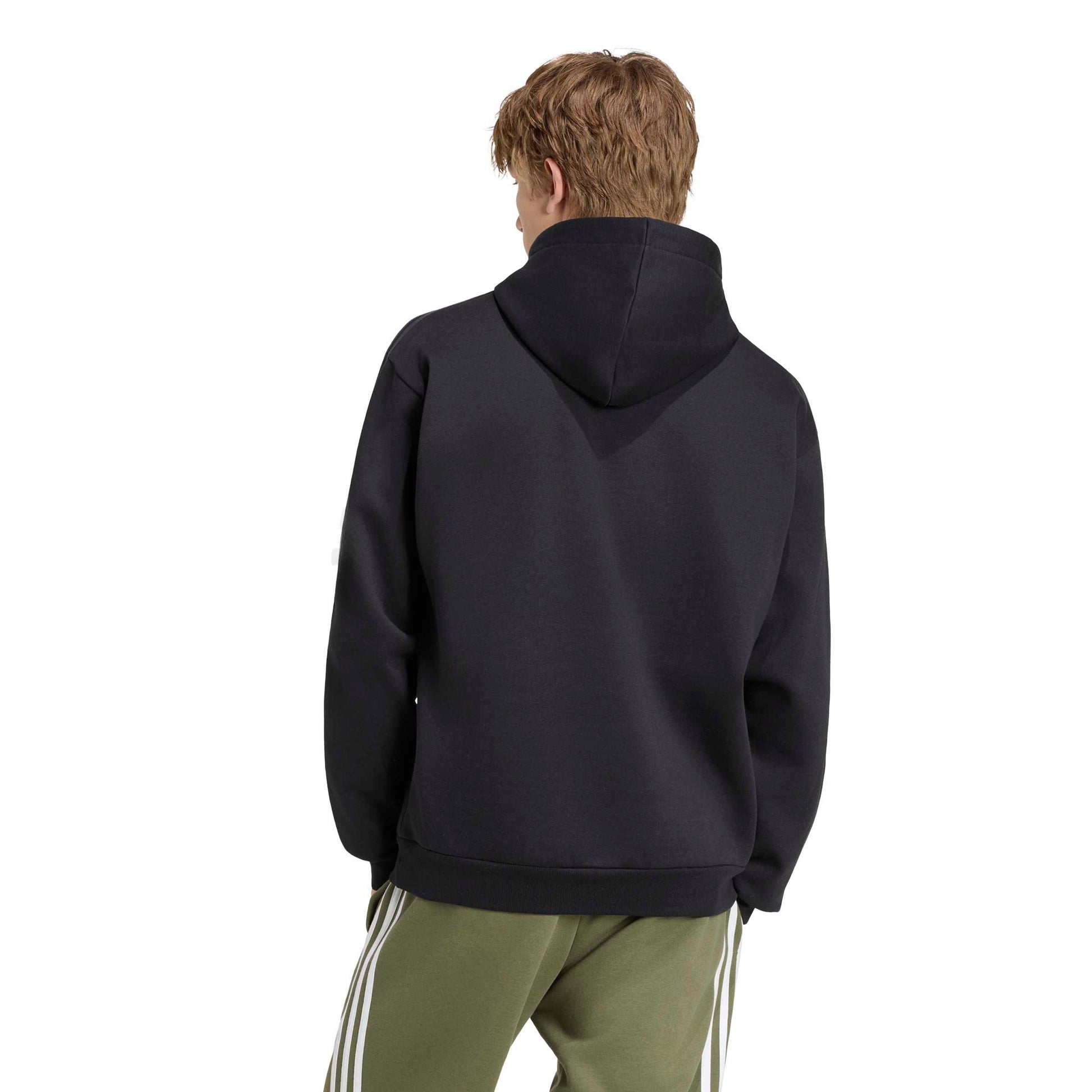 Adidas Felpa con Cappuccio Essentials 3-Stripes Fleece Nero
