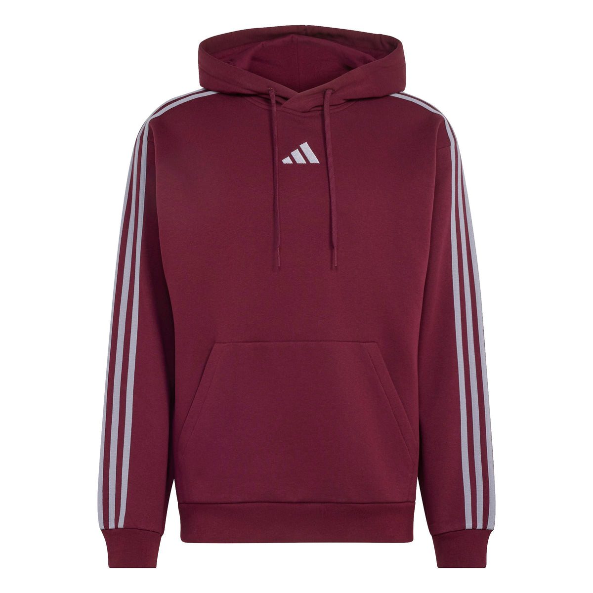 Adidas Felpa con Cappuccio Essentials 3-Stripes Rosso