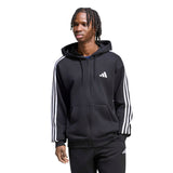 Felpa con Cappuccio e Zip Essentials 3-Stripes - Nero