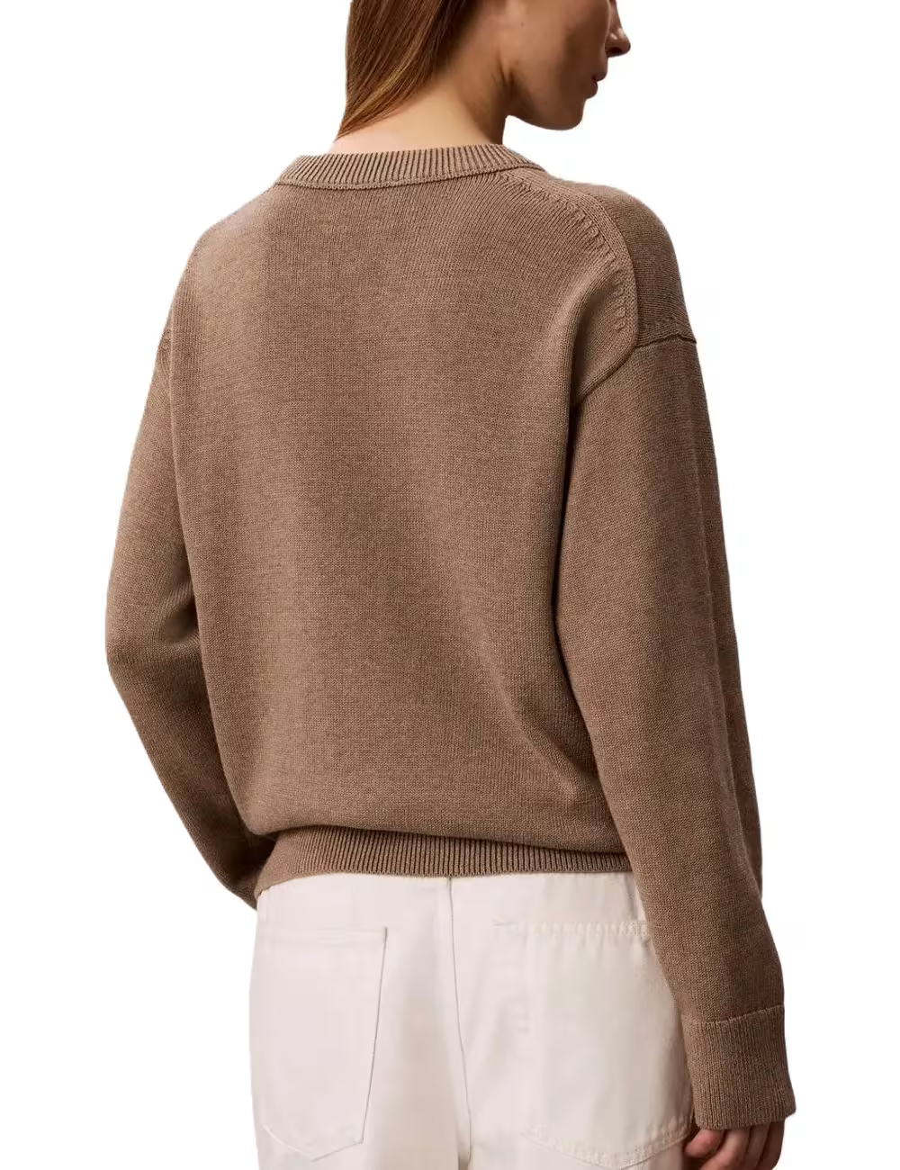 Maglione Contrast Logo Swe - Marrone
