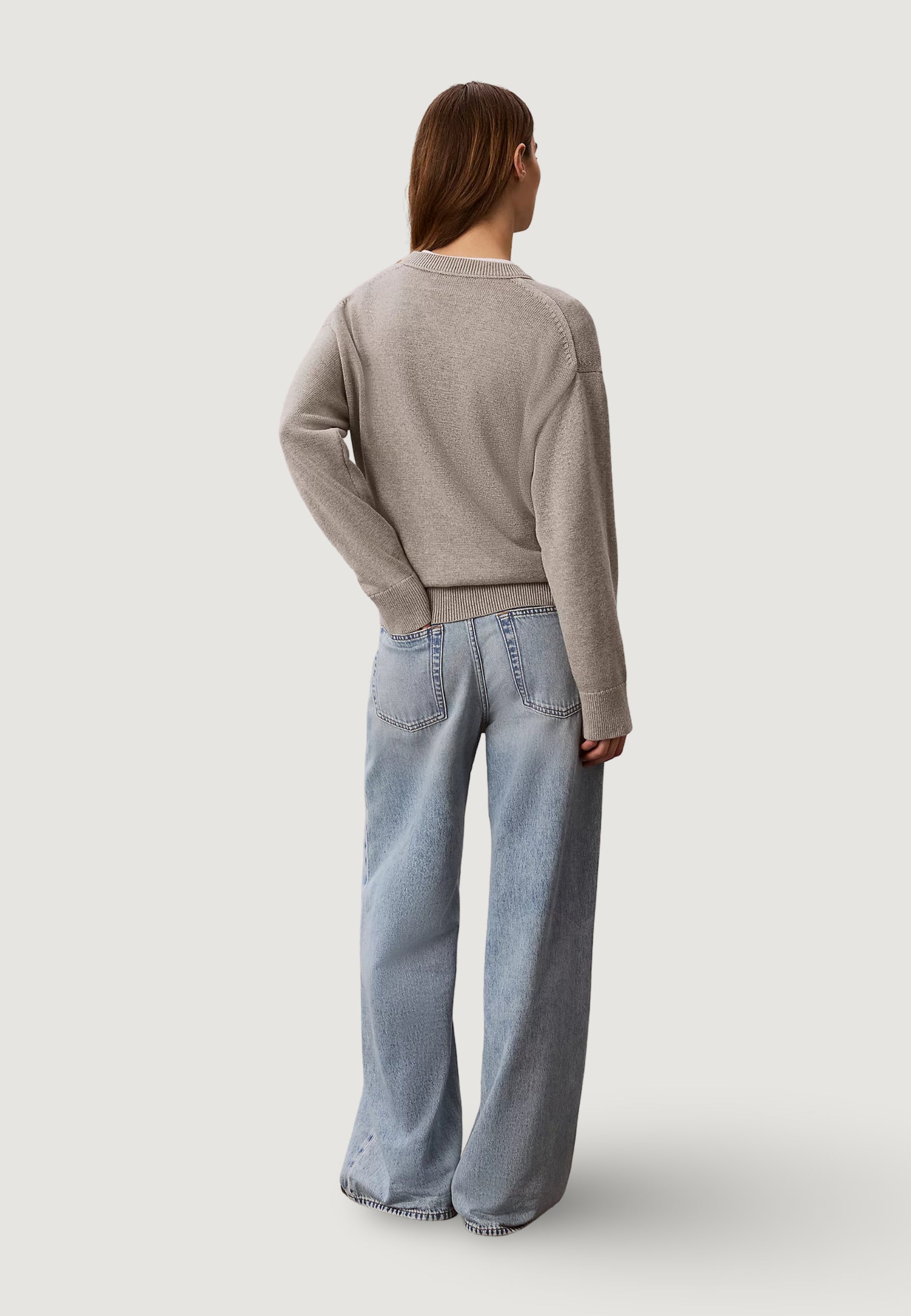 Calvin Klein Contrast Logo Swe Grigio