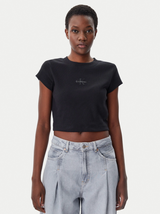 T-Shirt Monologo Baby Rib - Nero
