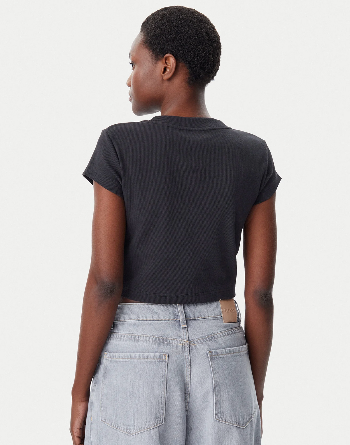 T-Shirt Monologo Baby Rib - Nero