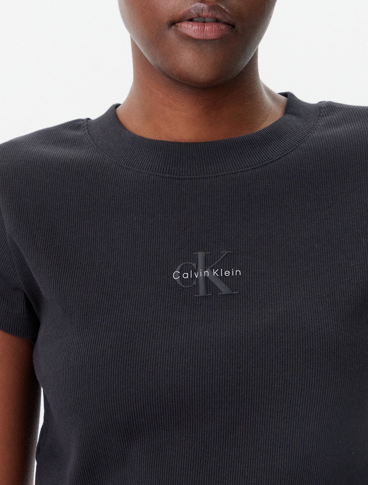 T-Shirt Monologo Baby Rib - Nero