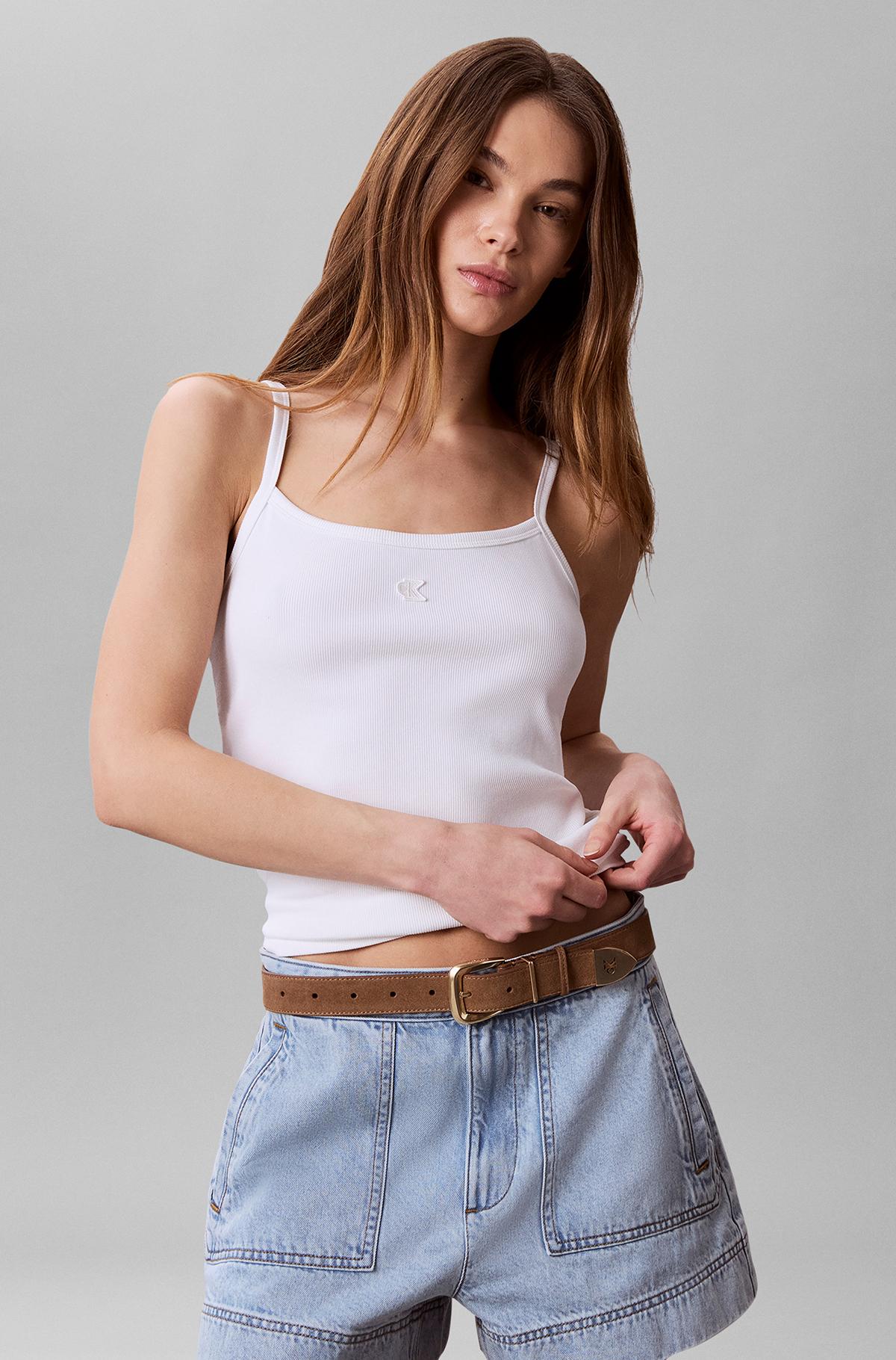 Calvin Klein Sl 2 X 2 Baby Rib Stra Nero