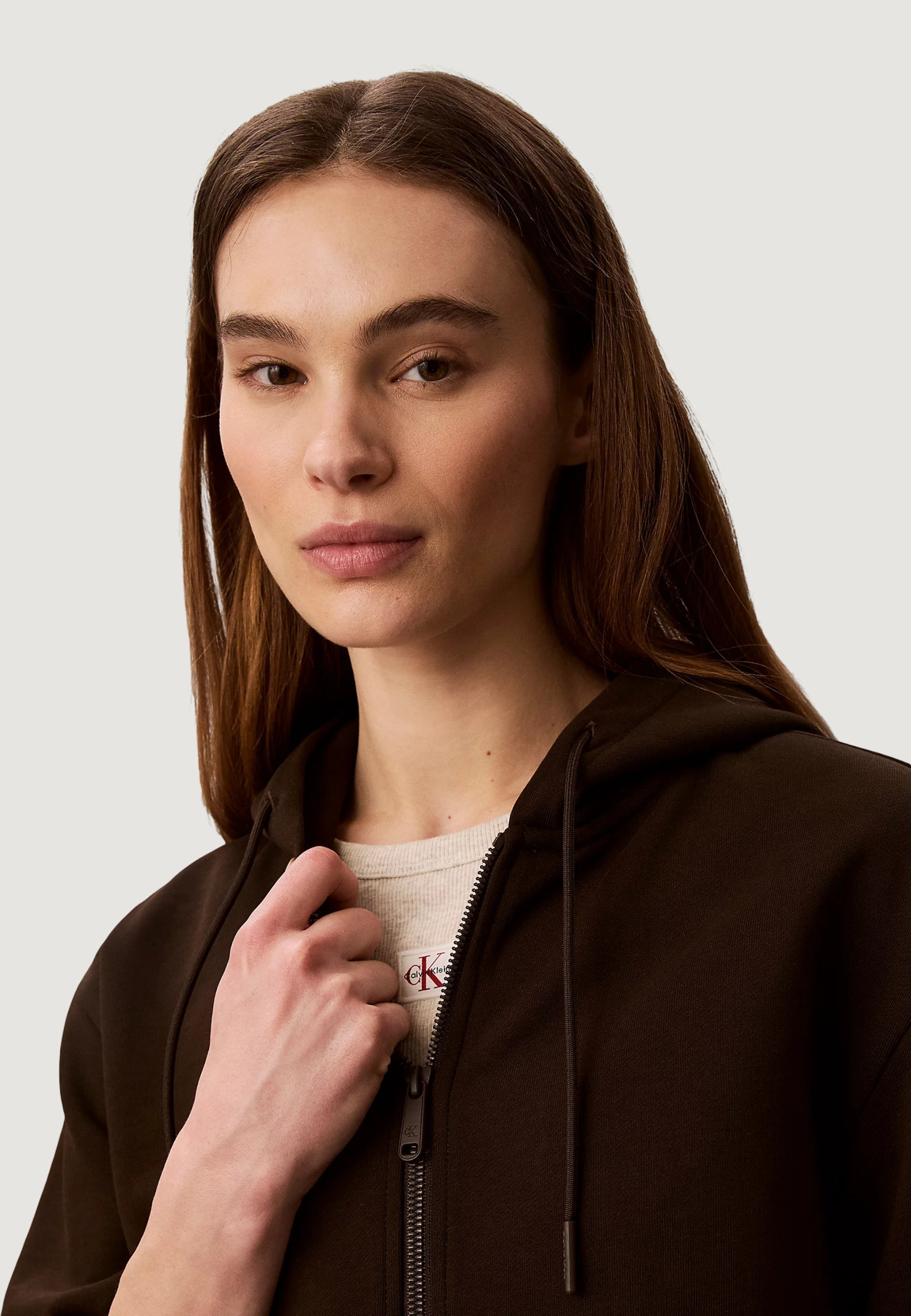 Calvin Klein Terry Logo Waist Marrone