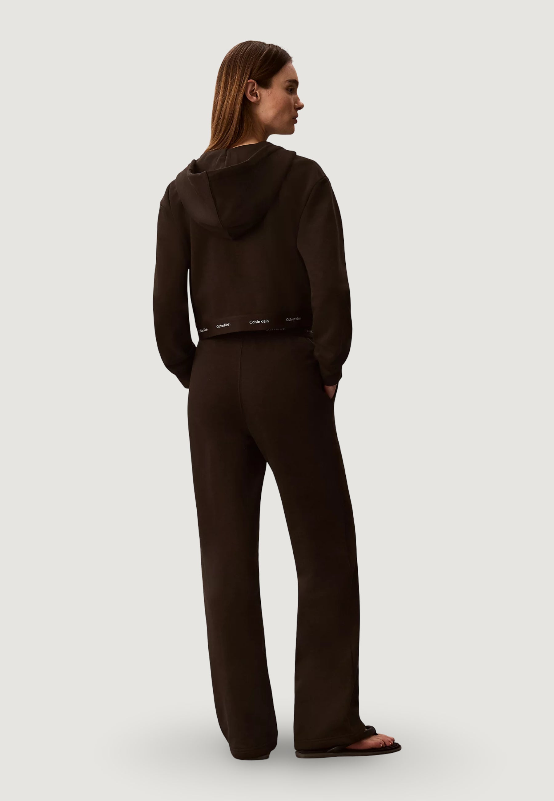 Calvin Klein Terry Logo Waistband Marrone