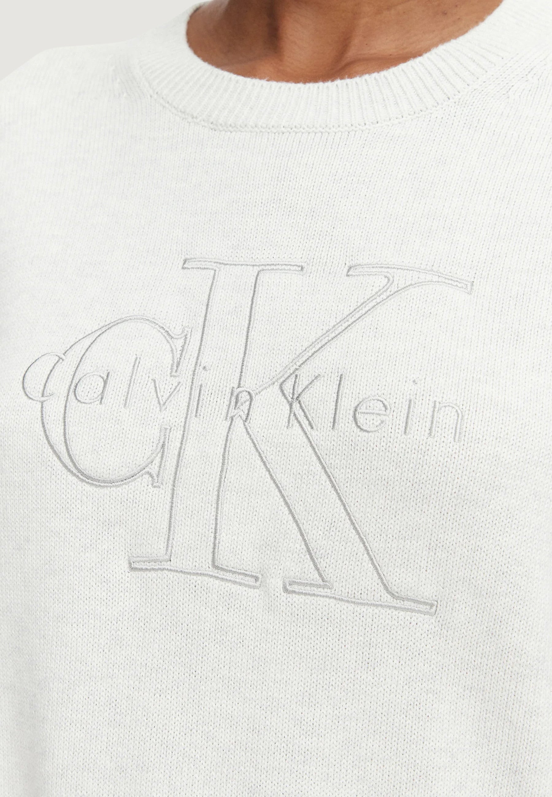 Calvin Klein Logo Outline Top Grigio