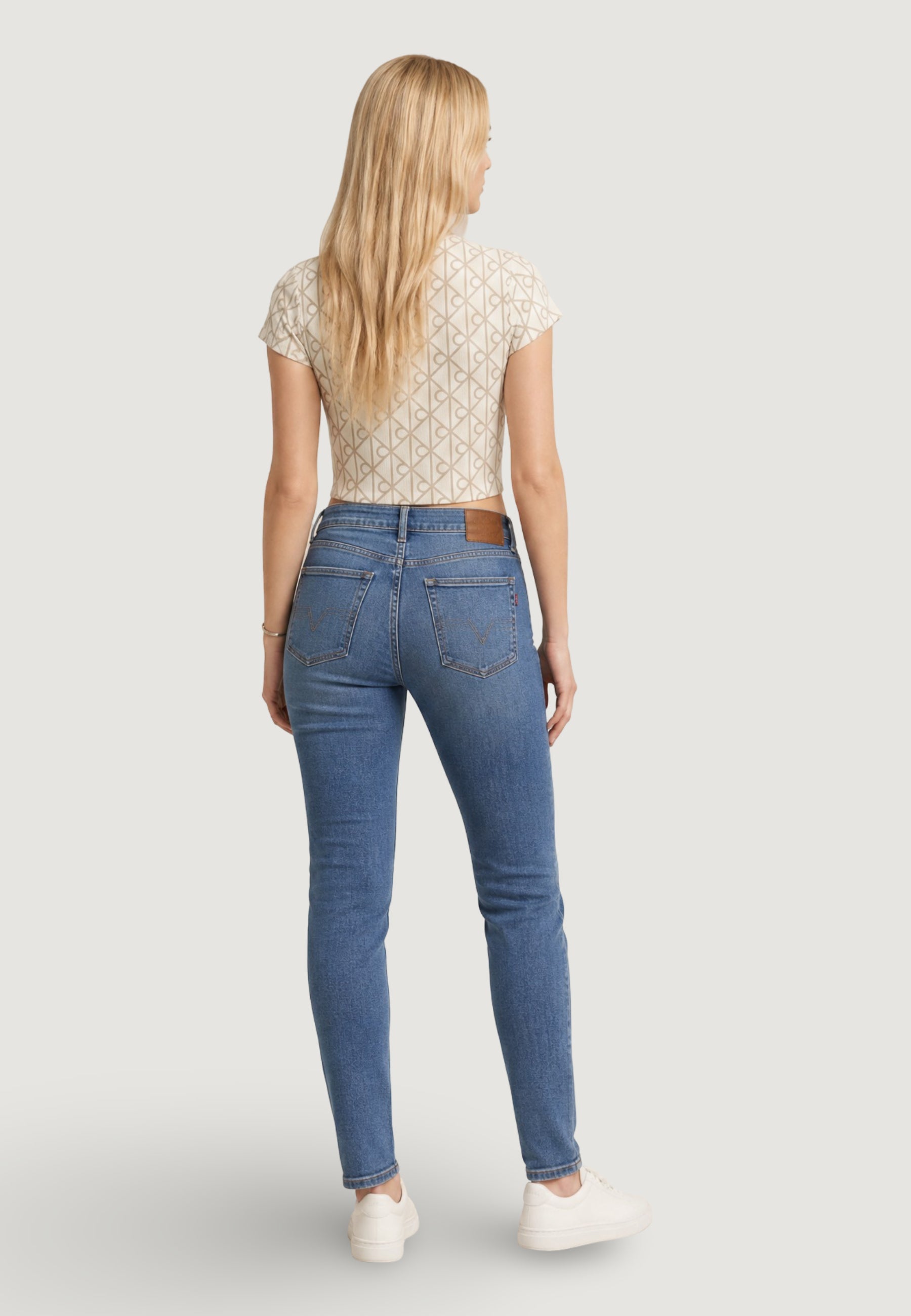 Calvin Klein A- Monologo Baby Tee Beige