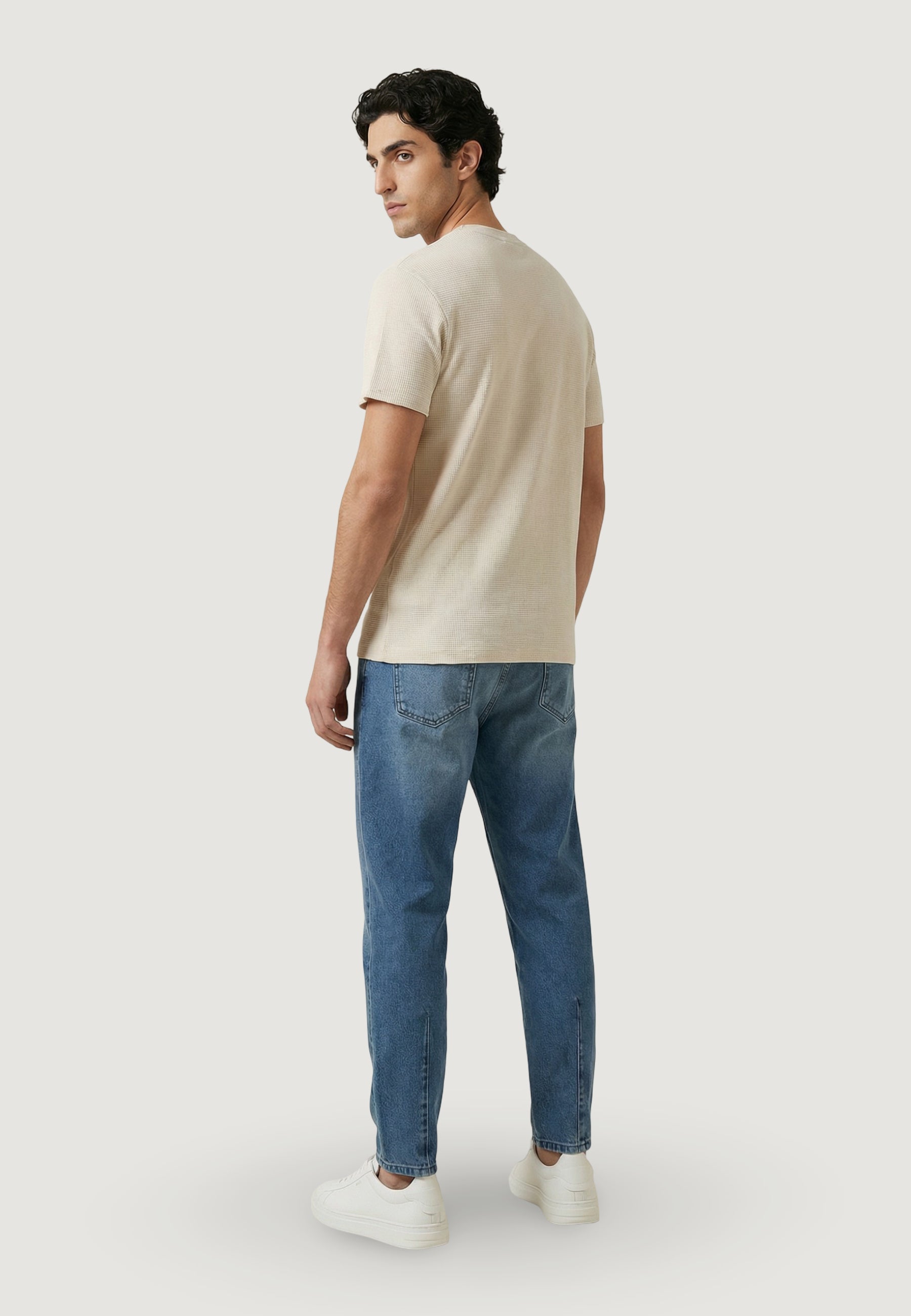 Calvin Klein Waffle Woven Labe Beige