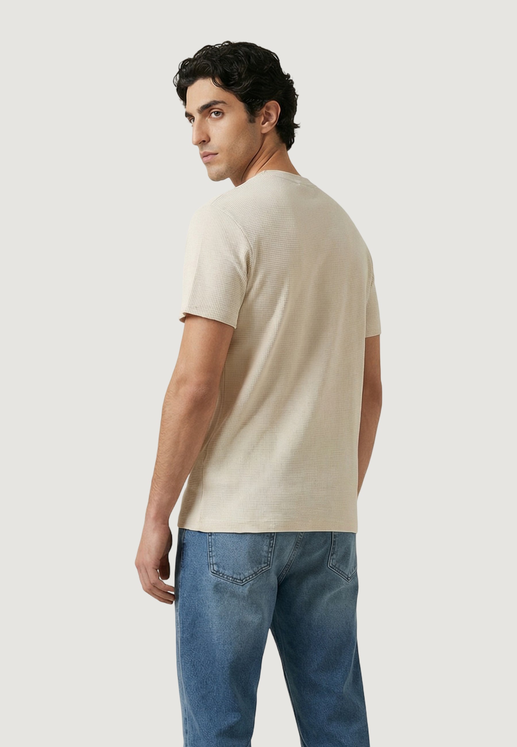 Calvin Klein Waffle Woven Labe Beige