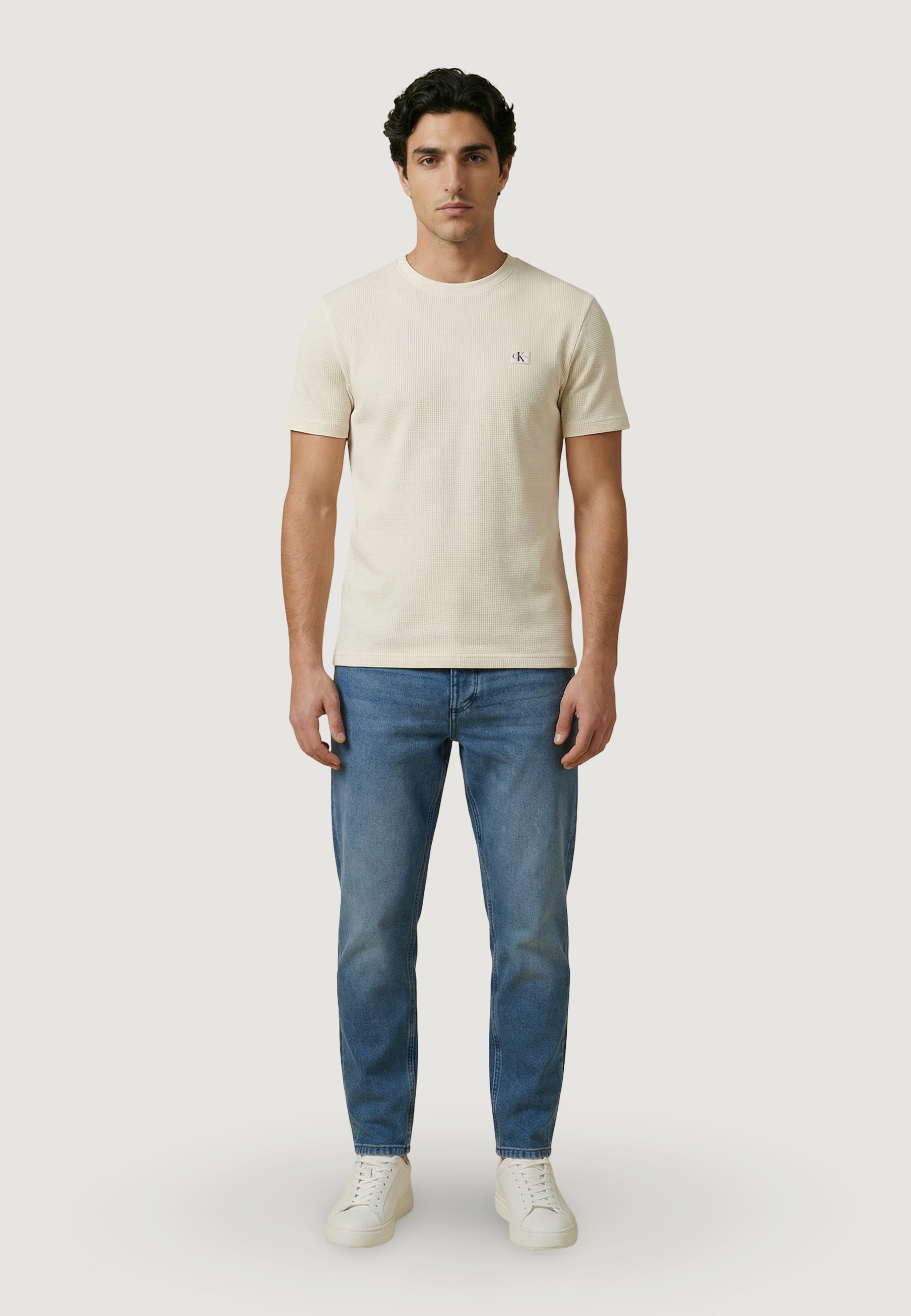 Calvin Klein Waffle Woven Labe Beige