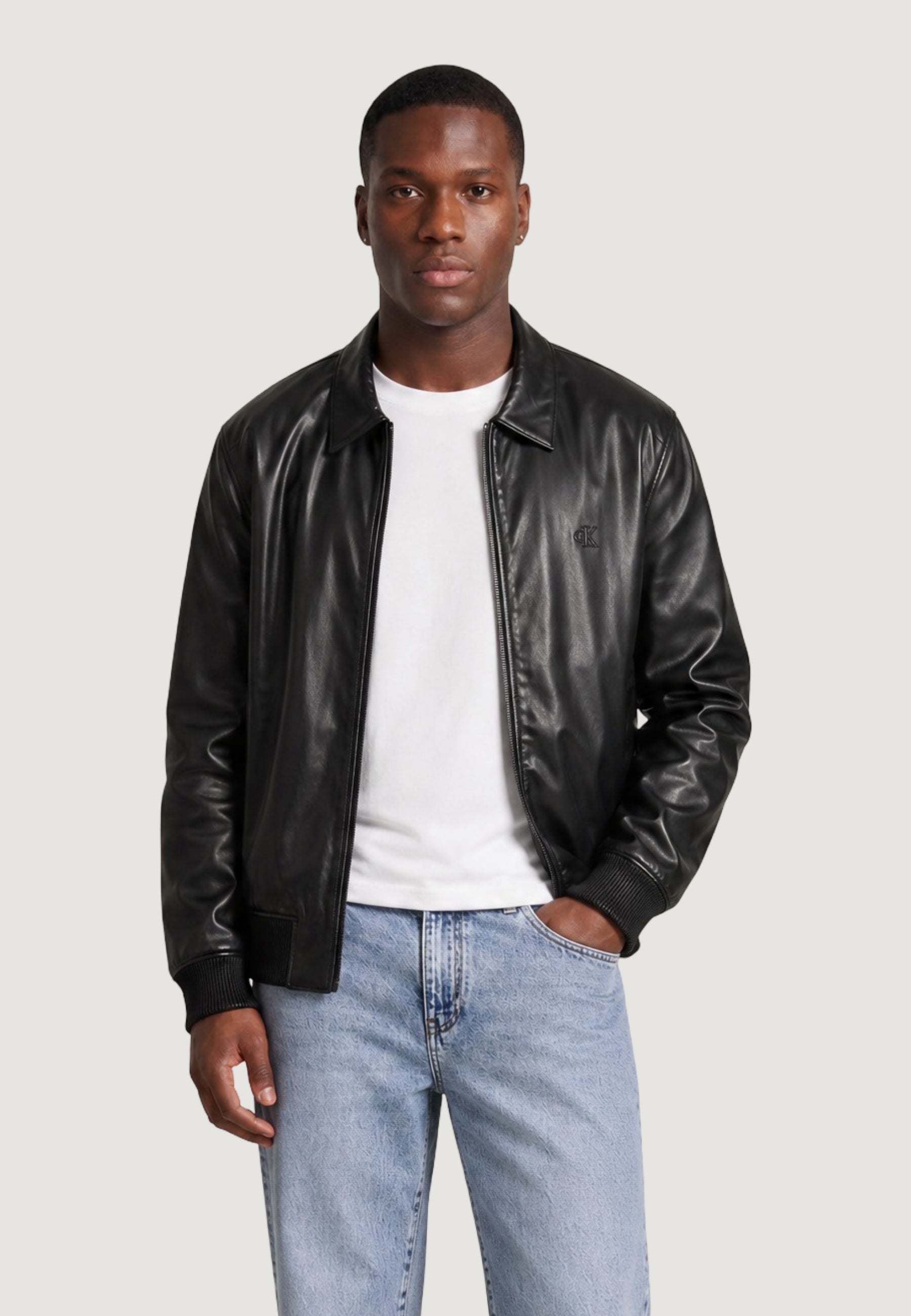 Calvin Klein Faux Leather Bomb Nero