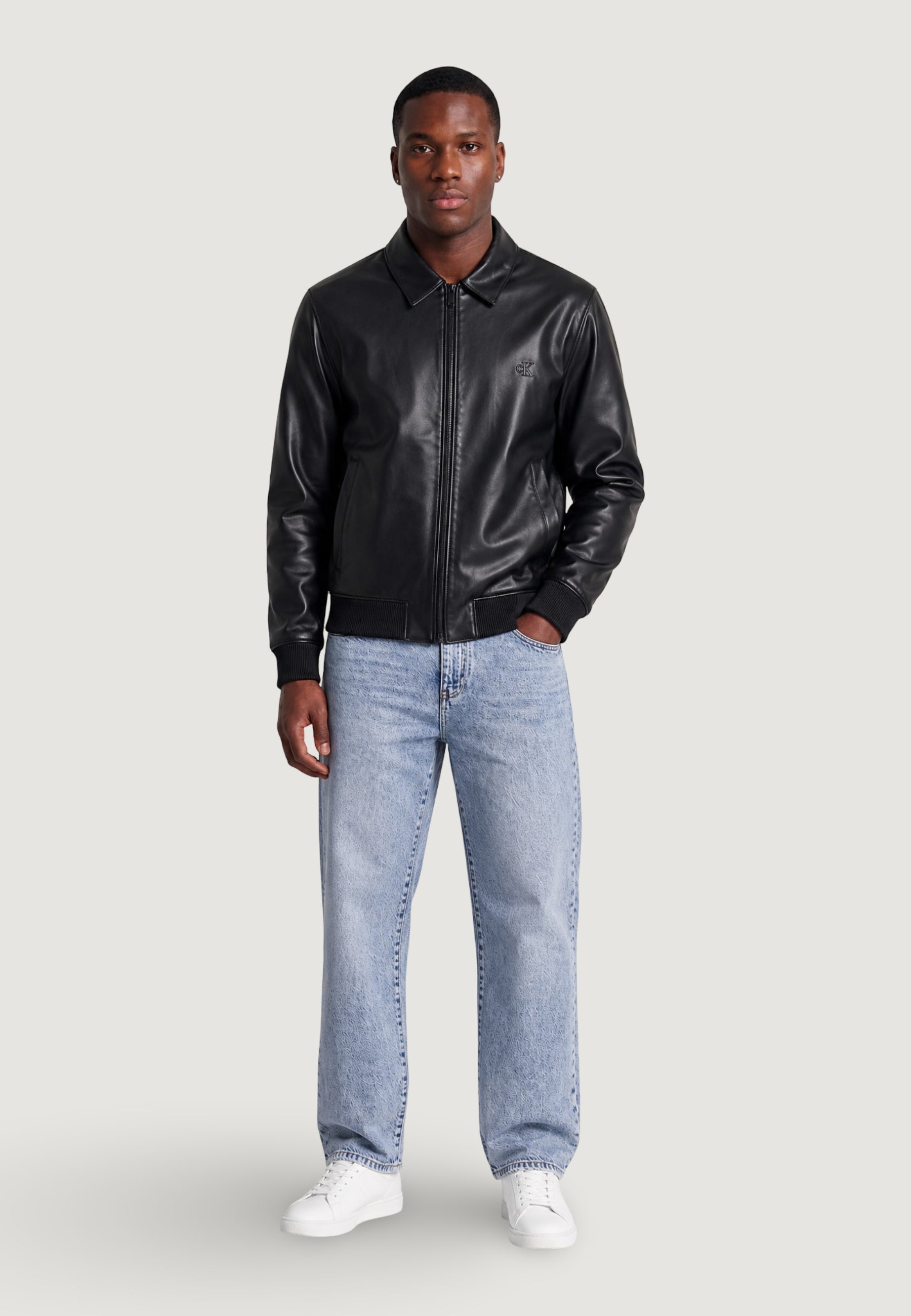 Calvin Klein Faux Leather Bomb Nero