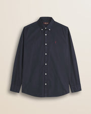 MCS Camicia in Gabardina di Cotone Tinta in Capo - Navy Blue