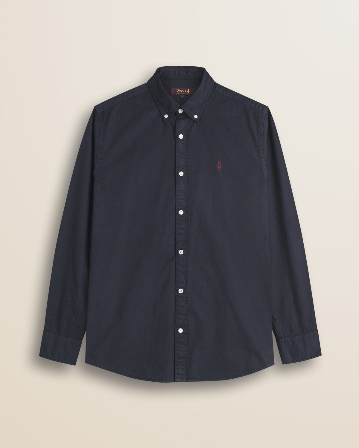 MCS Camicia in Gabardina di Cotone Tinta in Capo - Navy Blue