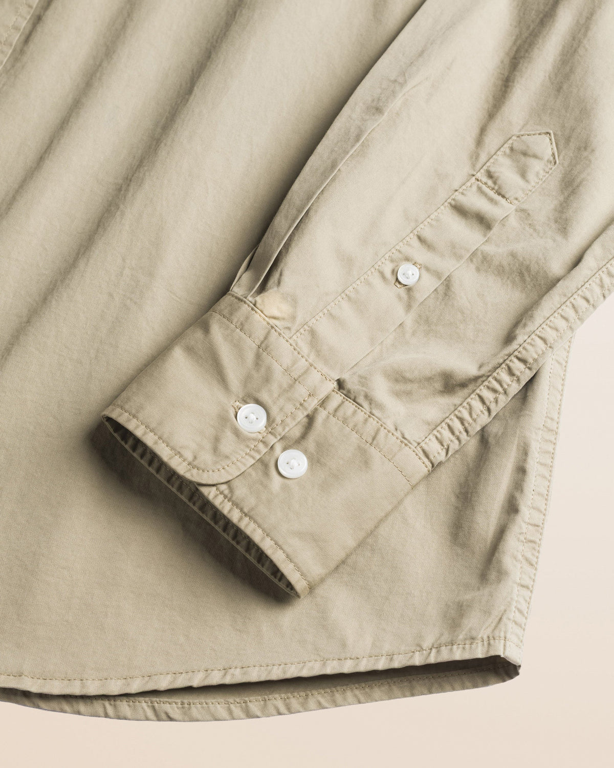 MCS Camicia in Gabardina di Cotone Tinta in Capo - Elmwood Brown