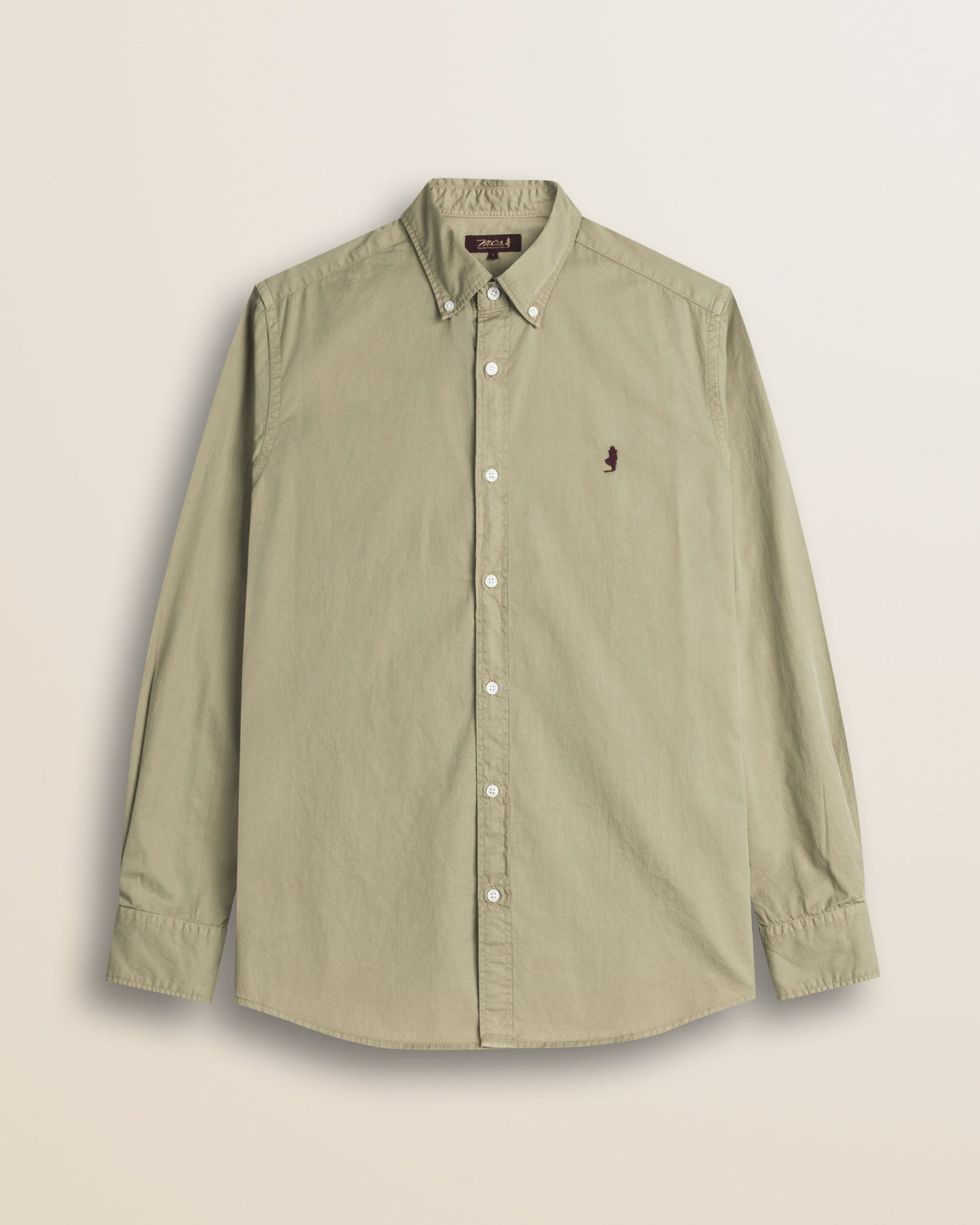 MCS Camicia in Gabardina di Cotone Tinta in Capo - Elmwood Brown