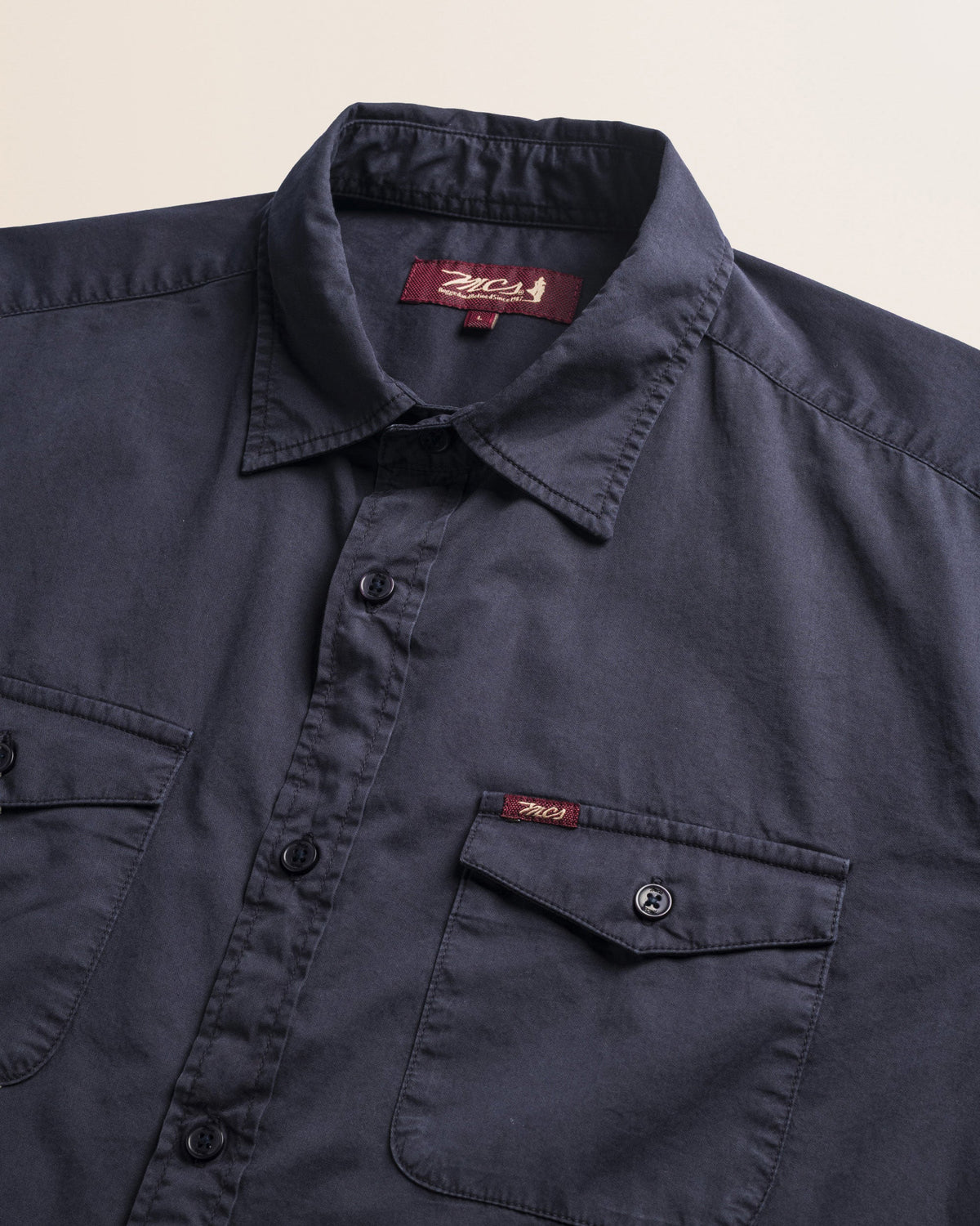 MCS Camicia Workwear in Gabardina Tinta in Capo - Navy Blue