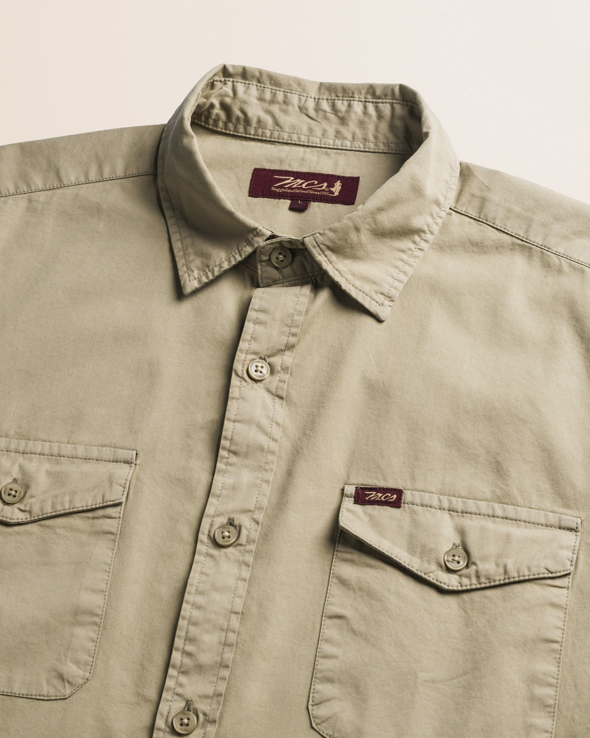 MCS Camicia Workwear in Gabardina Tinta in Capo - Elmwood Brown