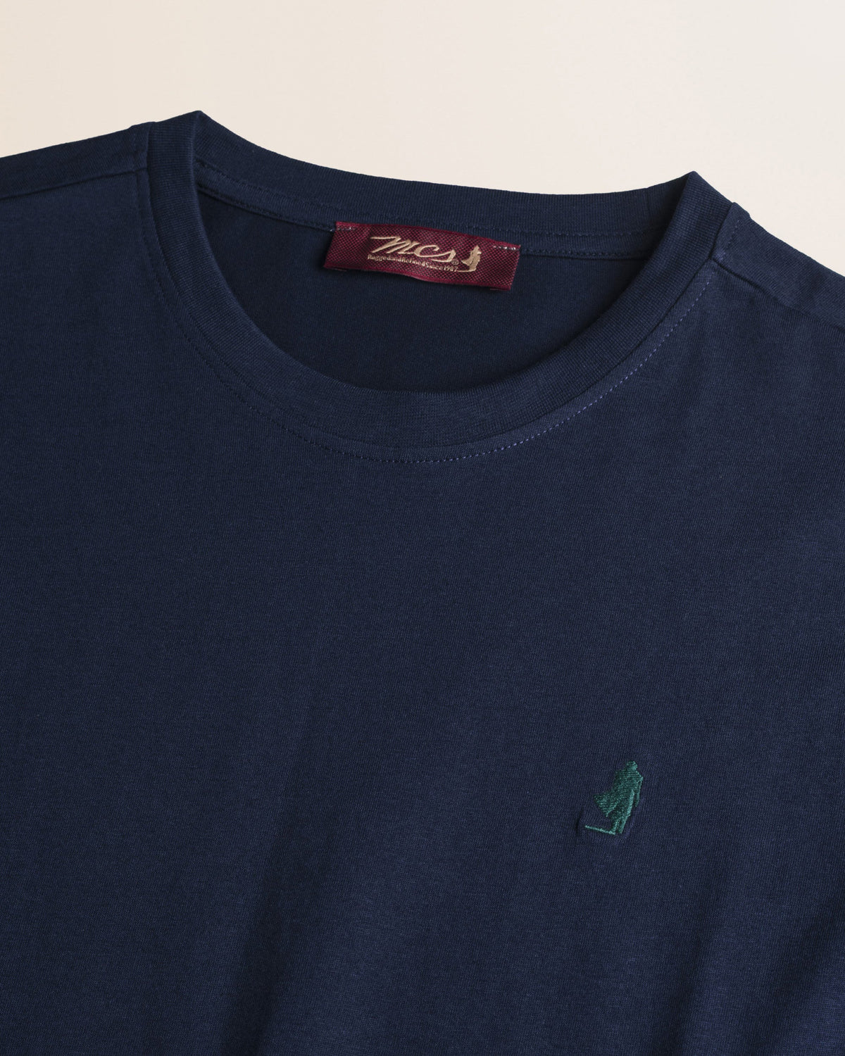 MCS T-Shirt Manica Lunga in Jersey di Cotone - Navy Blue