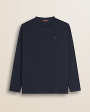 MCS T-Shirt Manica Lunga in Jersey di Cotone - Navy Blue
