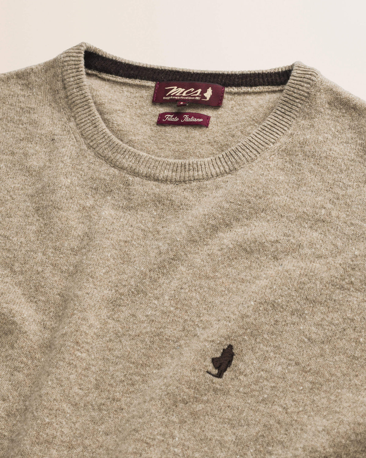 MCS Maglia Girocollo in Lambswool - Sand