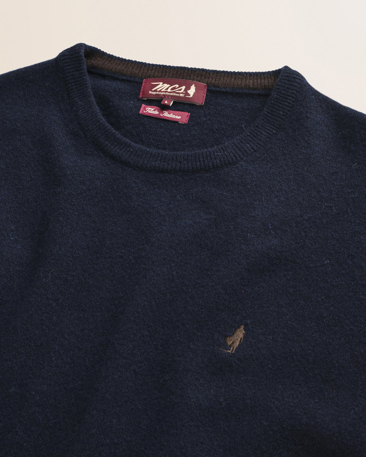 MCS Maglia Girocollo in Lambswool - Navy Blue