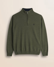 MCS Maglia Mezza Zip in Lambswool - Olive Night