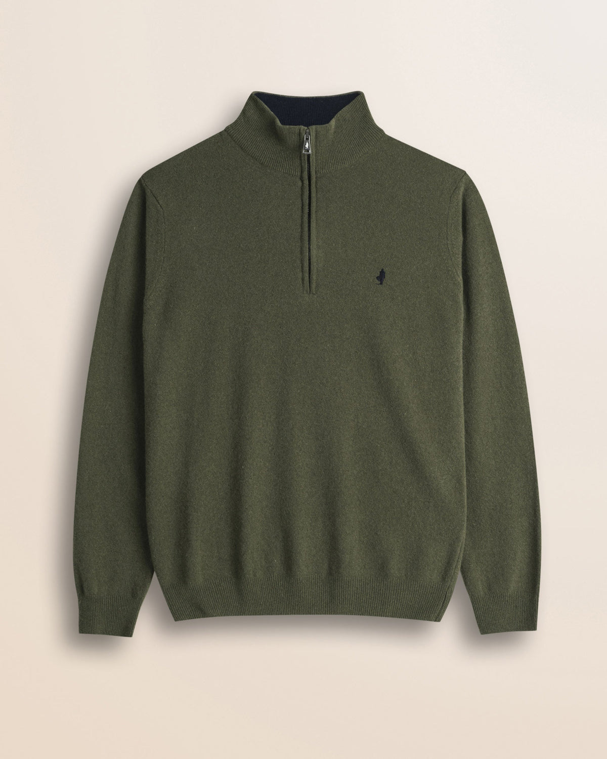 MCS Maglia Mezza Zip in Lambswool - Olive Night