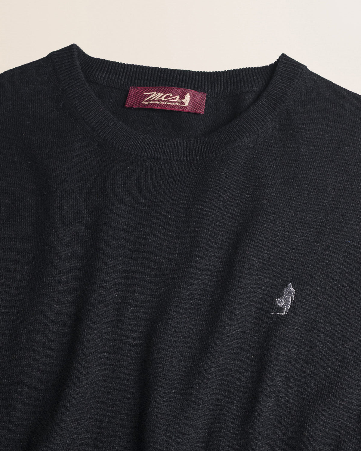 MCS Maglia Girocollo in Cotone e Lana - Black