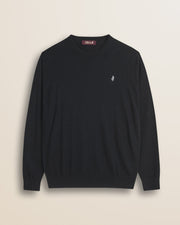 MCS Maglia Girocollo in Cotone e Lana - Black