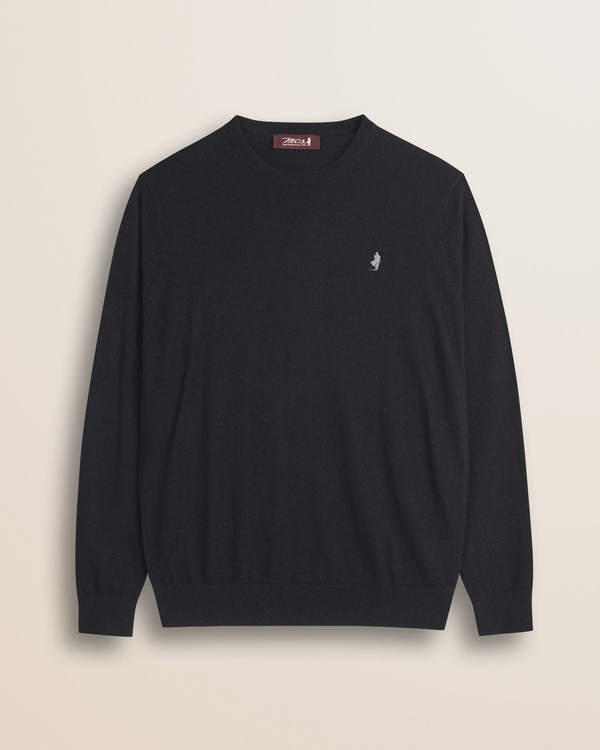 MCS Maglia Girocollo in Cotone e Lana - Black