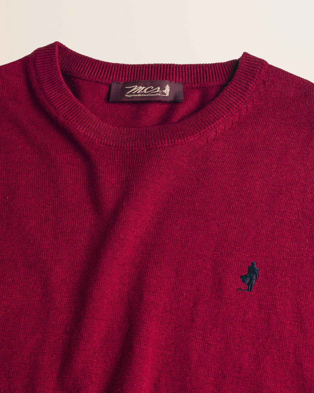 MCS Maglia Girocollo in Cotone e Lana - Merlot