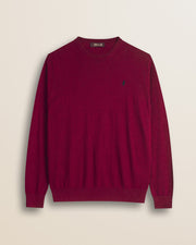 MCS Maglia Girocollo in Cotone e Lana - Merlot