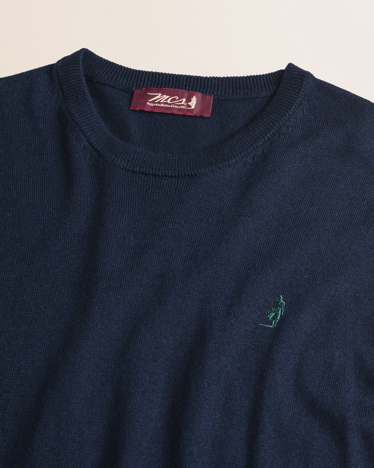 MCS Maglia Girocollo in Cotone e Lana - Navy Blue