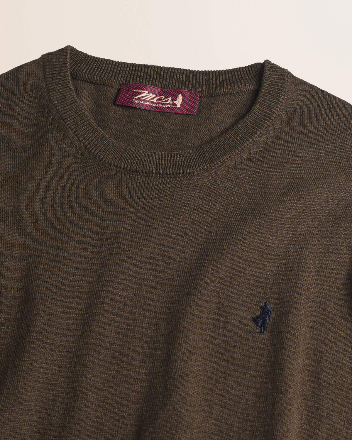 MCS Maglia Girocollo in Cotone e Lana - Chocolate