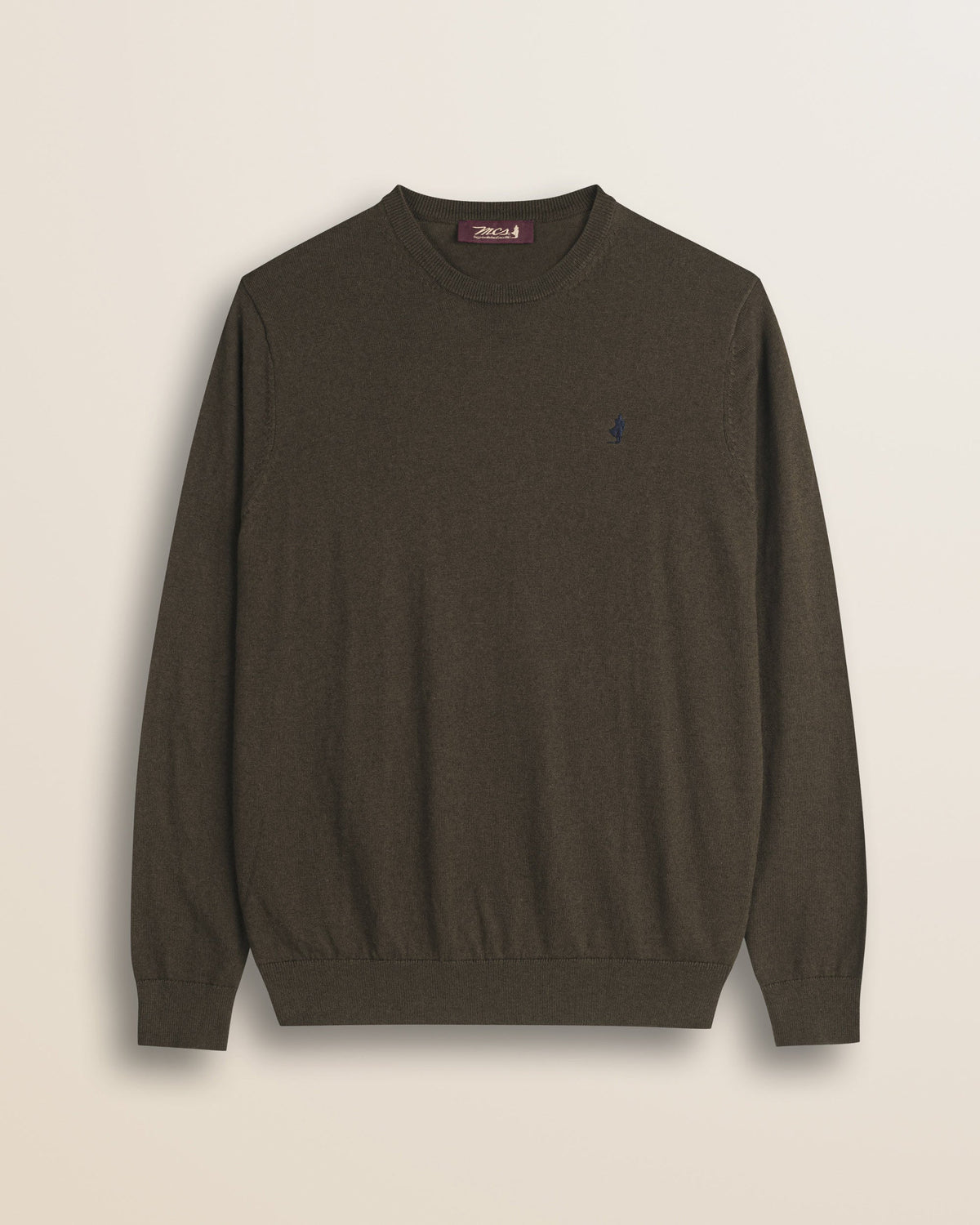 MCS Maglia Girocollo in Cotone e Lana - Chocolate