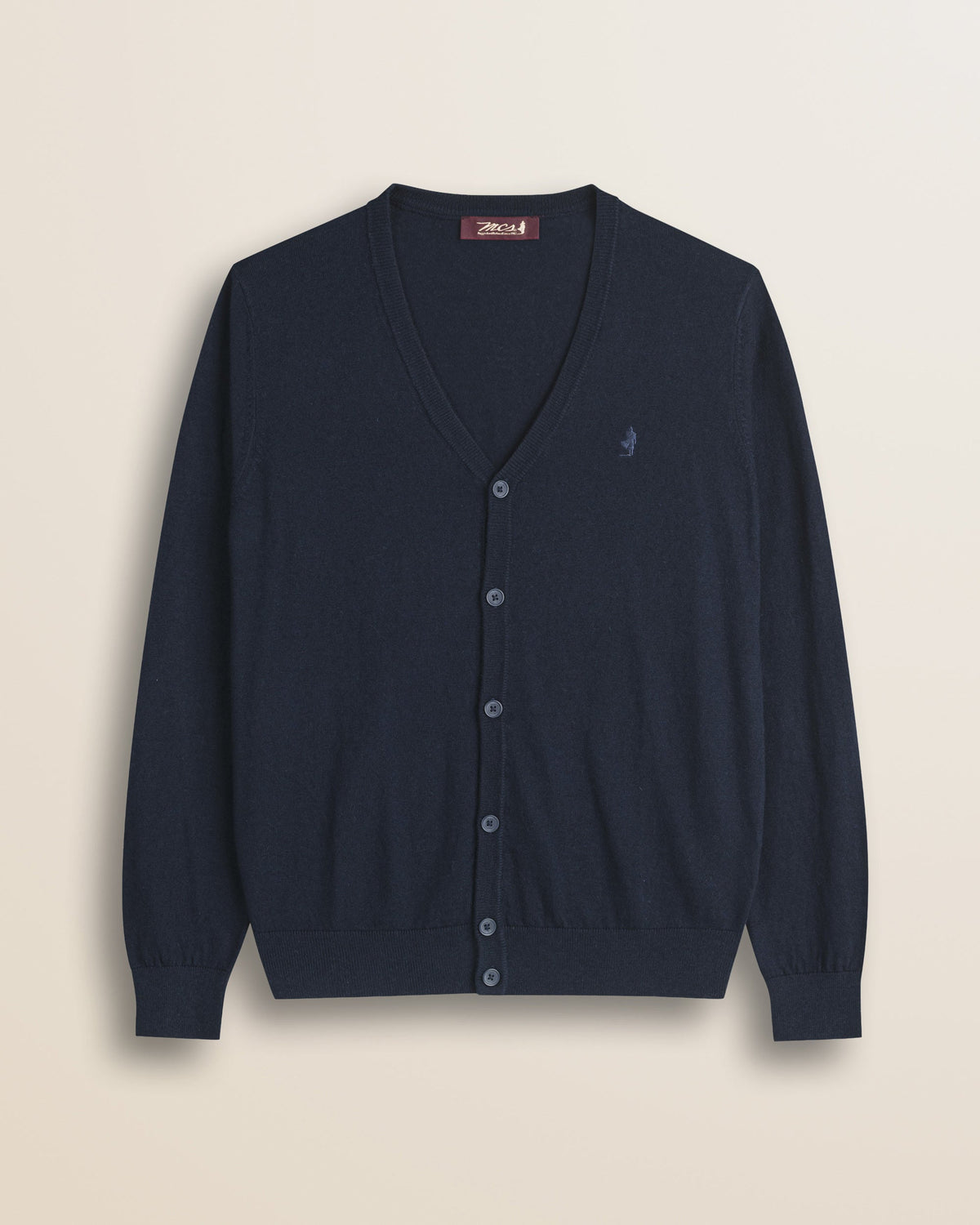 MCS Cardigan in Cotone e Lana con Bottoni - Navy Blue