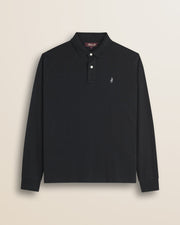MCS Polo Manica Lunga in Interlock di Cotone - Black