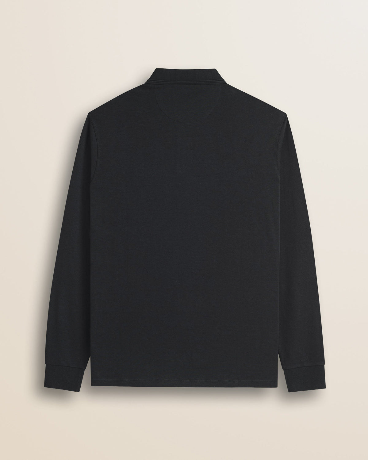 MCS Polo Manica Lunga in Interlock di Cotone - Black