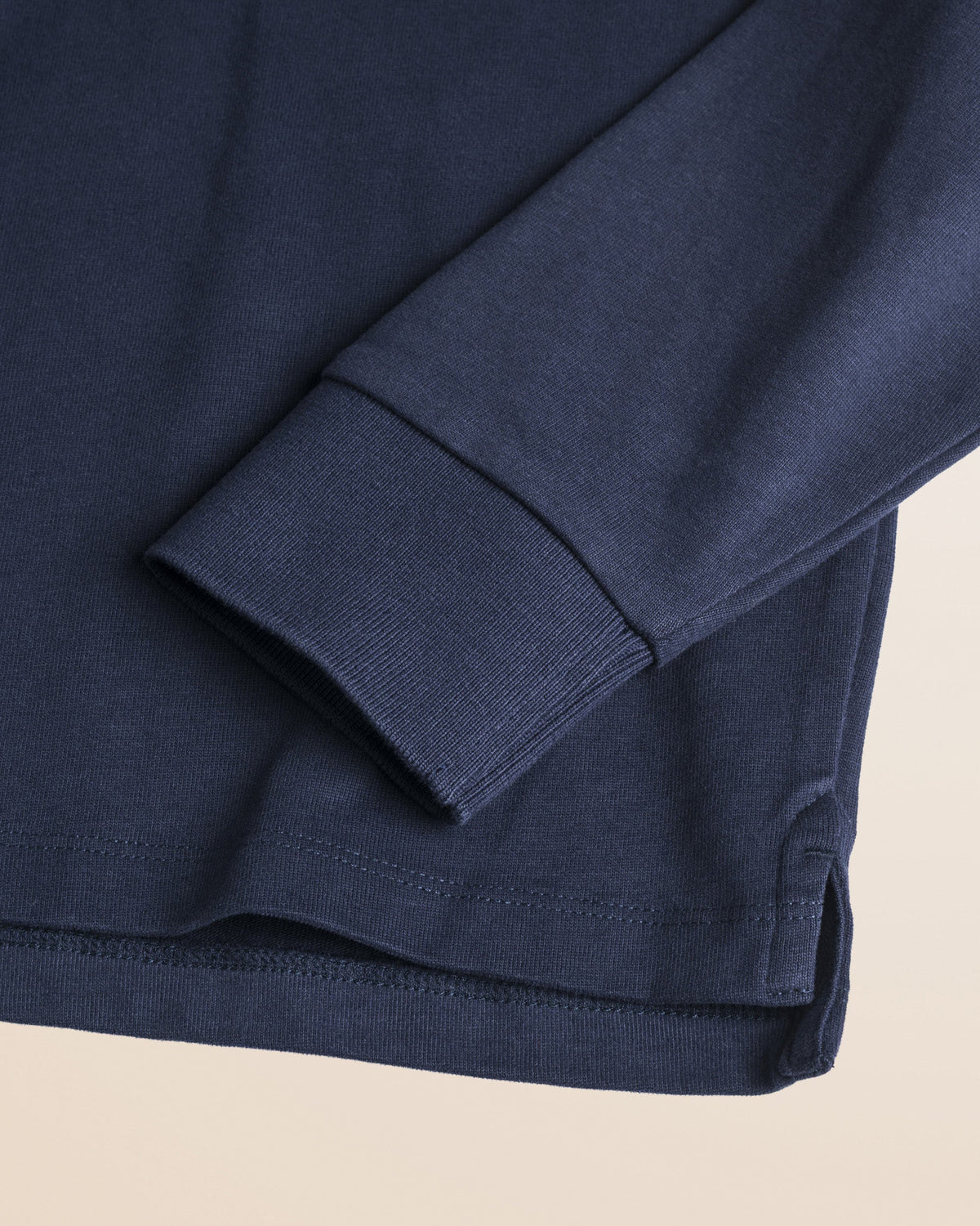 MCS Polo in Jersey Smerigliato Manica Lunga - Navy Blue